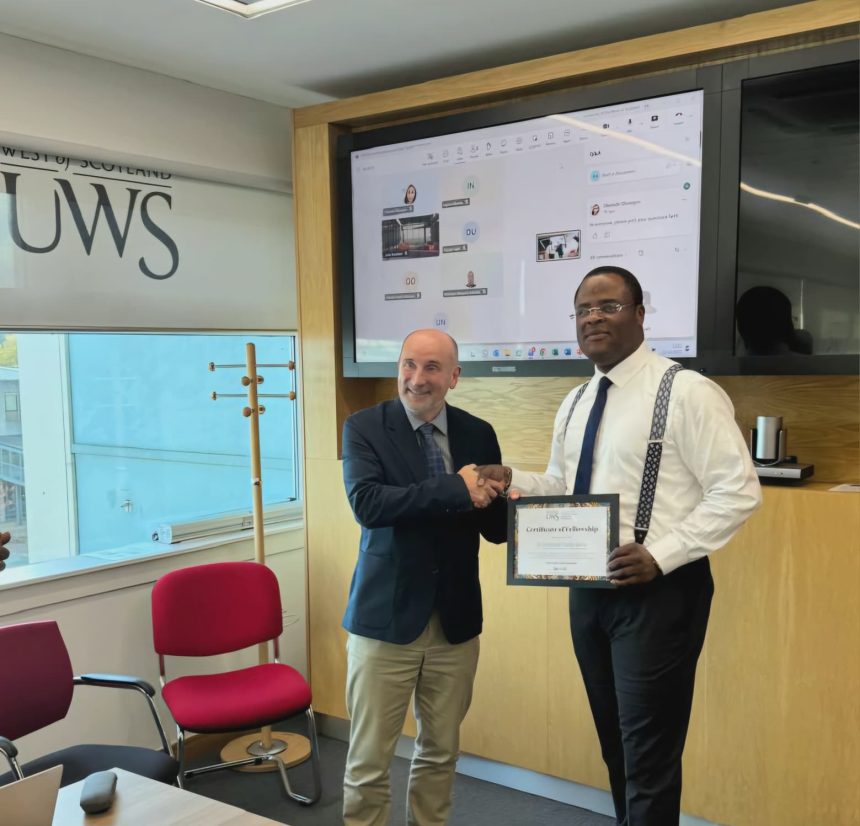 Iyamu Becomes Fellow Of CARED At University Of West Scotland