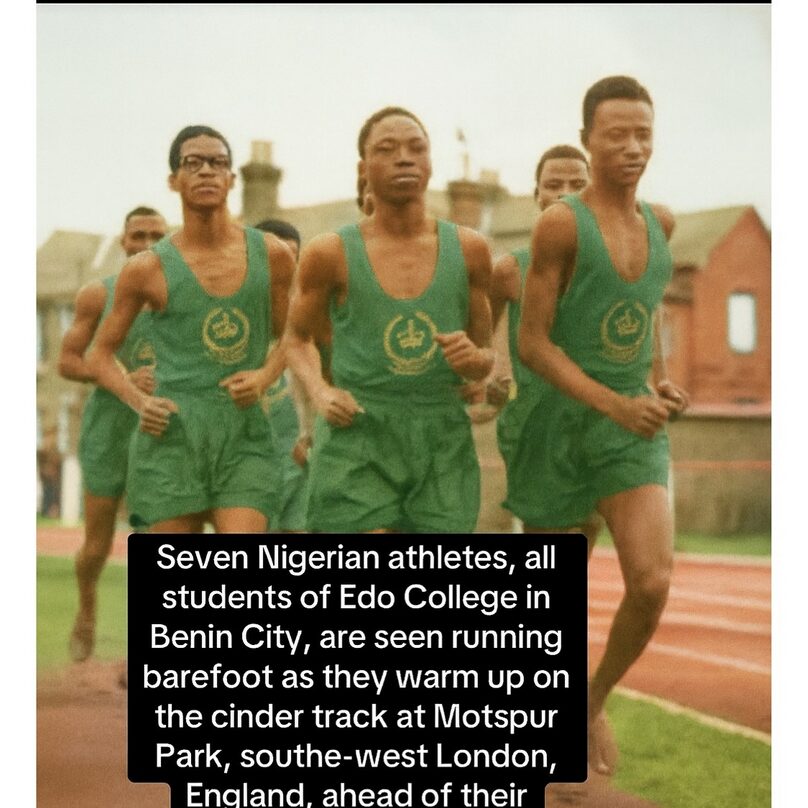 Throwback: Edo College Athletes Run Barefoot at Motspur Park, London (1978)