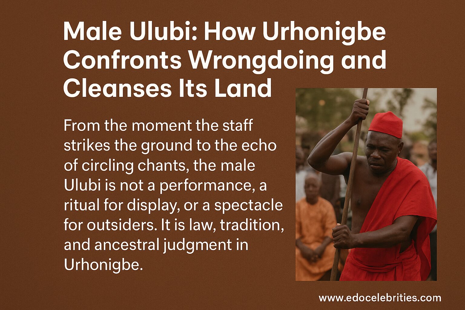 Male Ulubi: How Urhonigbe Confronts Wrongdoing and Cleanses Its Land