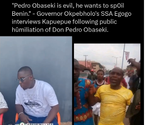 “Pedro Obaseki Is Evil, He Wants to Spoil Benin” — Governor Okpebholo’s SSA, Egogo, Interviews Kapuepue After Don Pedro Obaseki’s Public Humiliation