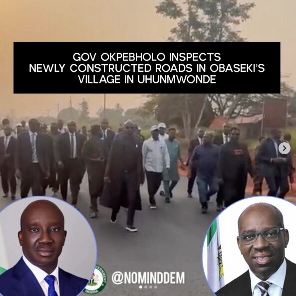 Governor Okpebholo Inspects Newly Constructed Roads in Uhunmwonde, Tarred Road in Former Governor Obaseki’s Village Completed