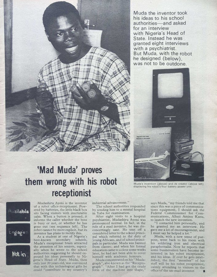 Mudashiru Ayeni Attempting AI In 1971 Was Sent To The Psychiatric Hospital