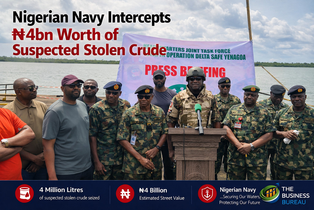 Nigerian Navy Intercepts ₦4 Billion Worth Of Suspected Stolen Crude