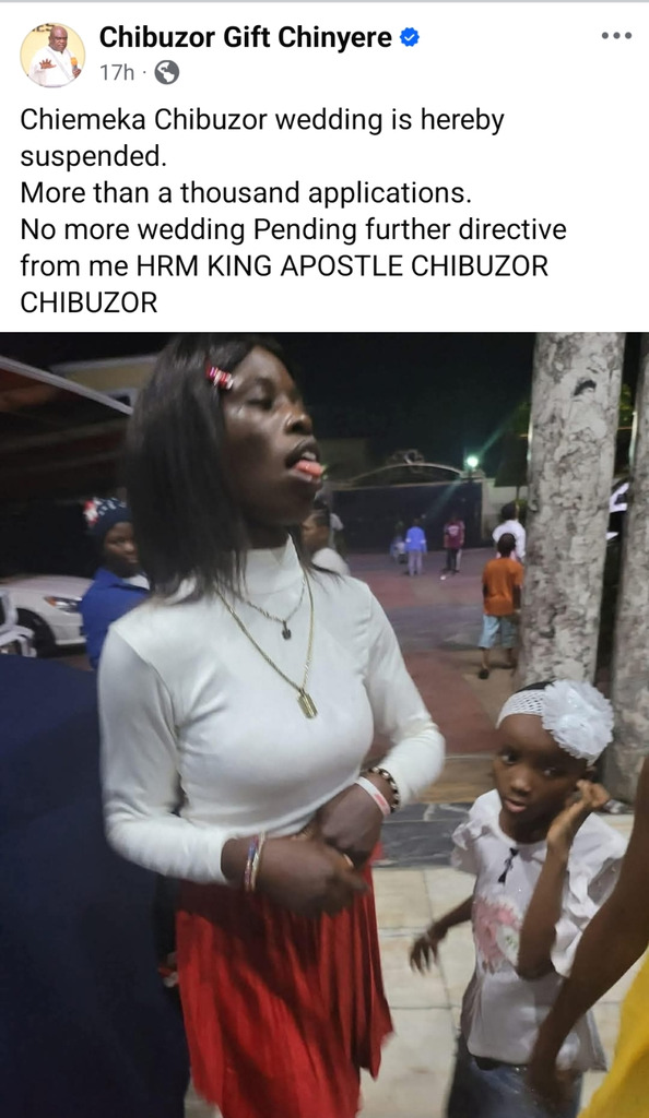 `Apostle Chibuzor Suspends Autistic Daughter’s Wedding As 1,000 Suitors Apply