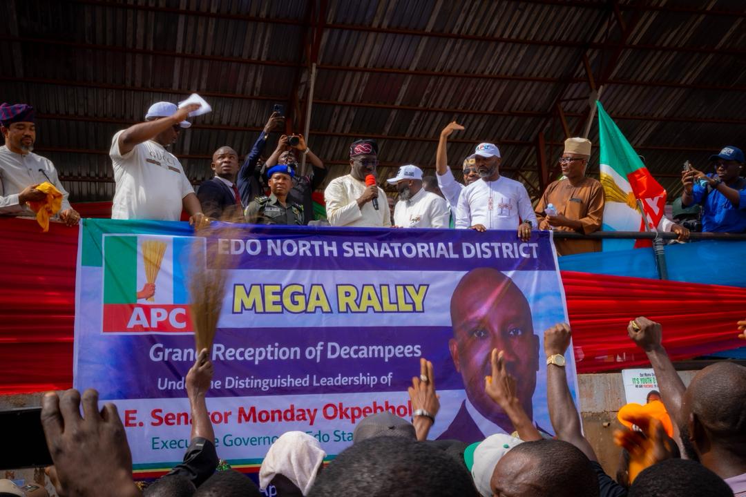 Okpebholo welcomes defectors in Edo North, reaffirms development drive