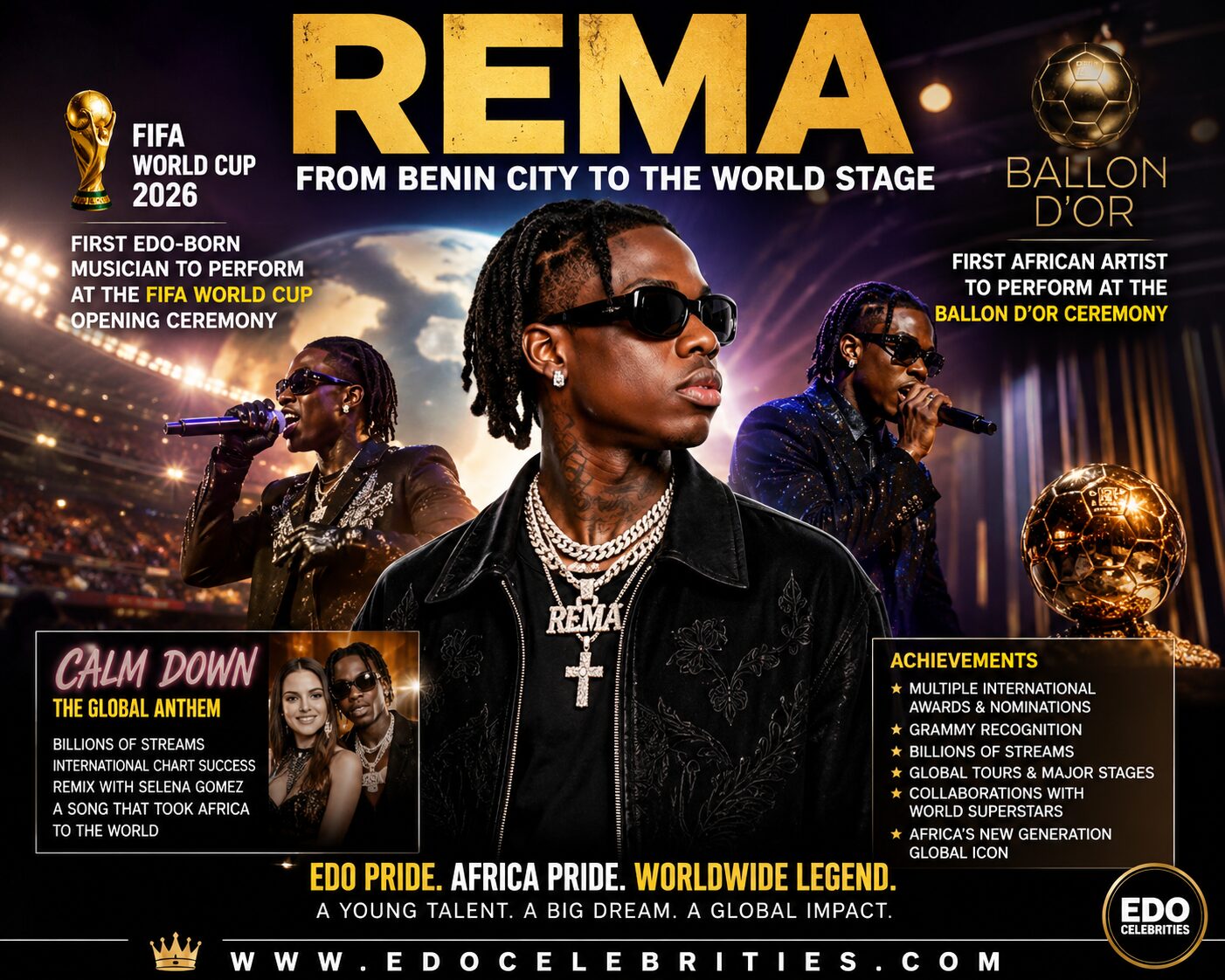Rema: The Edo Prince Who Conquered the World – From Benin City to the FIFA World Cup and Ballon d’Or Stage
